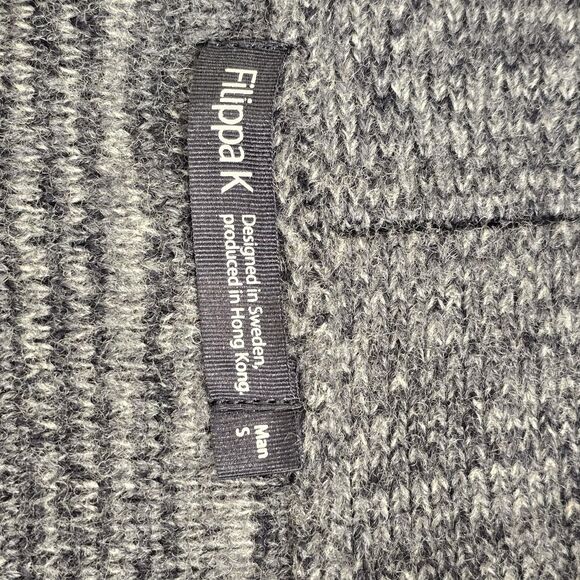 Filippa K Men's Wool  Laine  Cardigan Size Small Gray Black - Picture 4 of 10